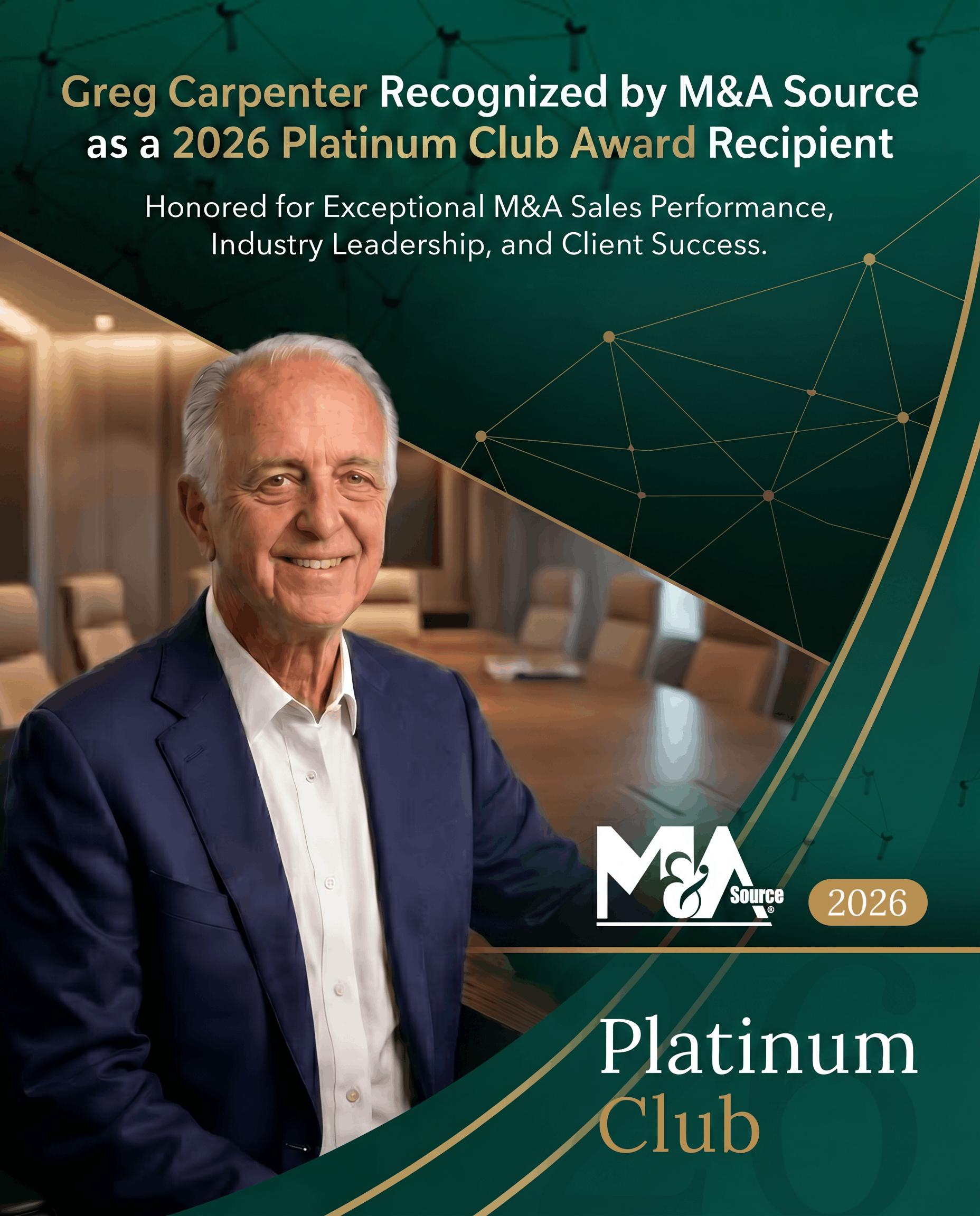 Greg Carpenter M&A Source Platinum Club 2026