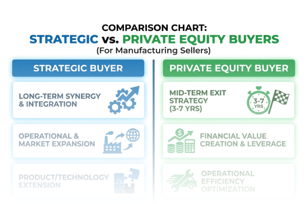 strategic buyer vs private equity comparison for manufacturing business exit