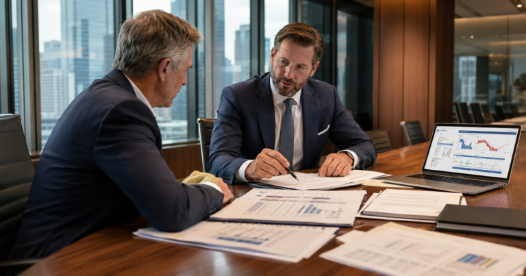 Business owner reviewing EBITDA adjustments during a Quality of Earnings review before selling a company