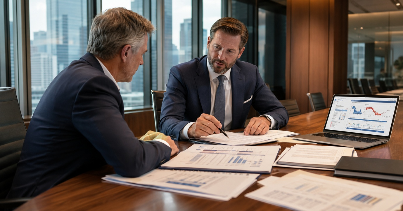 Business owner reviewing EBITDA adjustments during a Quality of Earnings review before selling a company