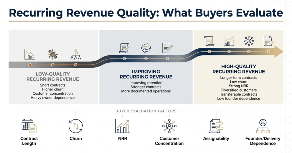 Factors buyers use to assess the quality and durability of recurring MSP revenue.